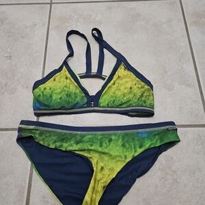 Stylish Green and Blue Women's Swimwear